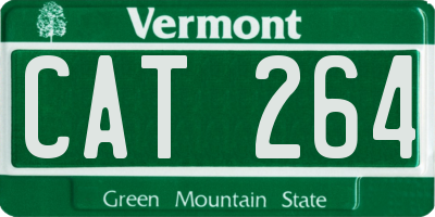 VT license plate CAT264