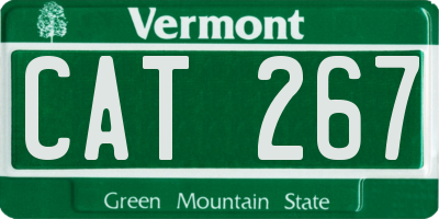 VT license plate CAT267