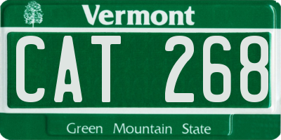 VT license plate CAT268