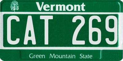 VT license plate CAT269