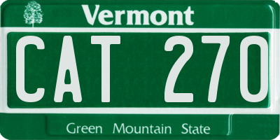 VT license plate CAT270