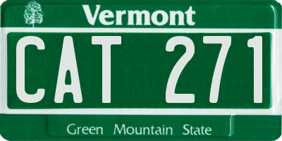 VT license plate CAT271