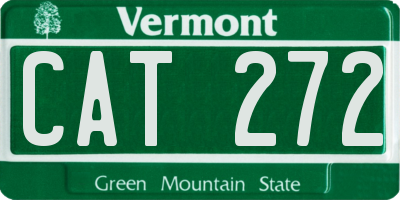 VT license plate CAT272