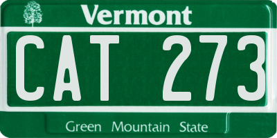 VT license plate CAT273