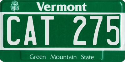 VT license plate CAT275