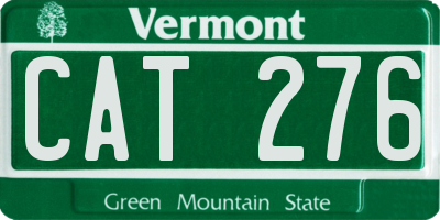 VT license plate CAT276