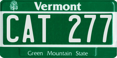 VT license plate CAT277