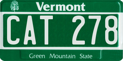 VT license plate CAT278