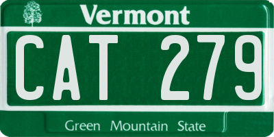 VT license plate CAT279