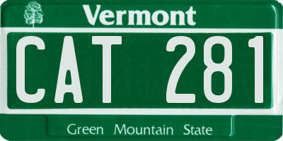 VT license plate CAT281