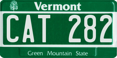 VT license plate CAT282