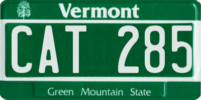 VT license plate CAT285