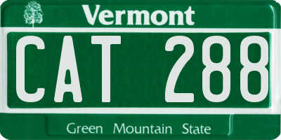 VT license plate CAT288