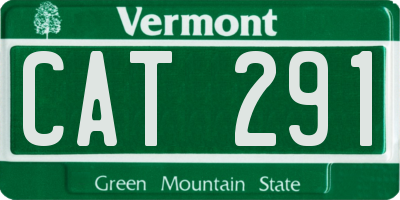 VT license plate CAT291