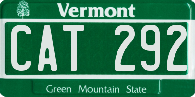 VT license plate CAT292