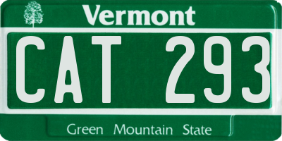 VT license plate CAT293