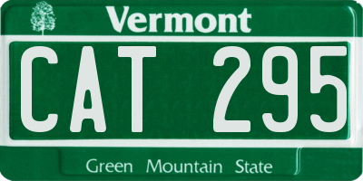 VT license plate CAT295