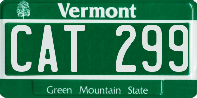 VT license plate CAT299