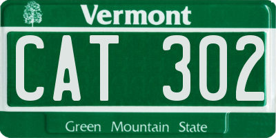 VT license plate CAT302