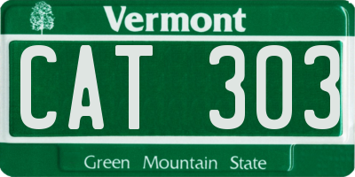 VT license plate CAT303
