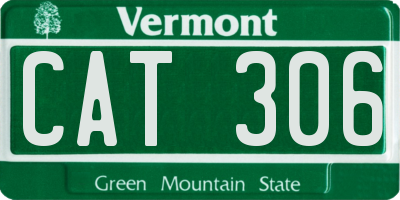 VT license plate CAT306