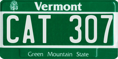 VT license plate CAT307