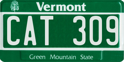 VT license plate CAT309