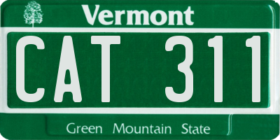 VT license plate CAT311