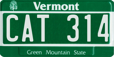 VT license plate CAT314