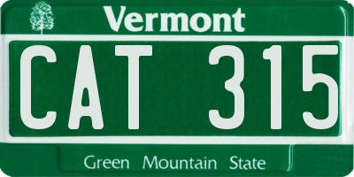 VT license plate CAT315