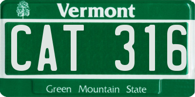 VT license plate CAT316