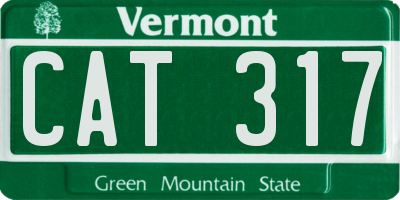 VT license plate CAT317
