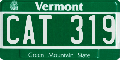 VT license plate CAT319