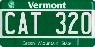 VT license plate CAT320