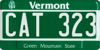 VT license plate CAT323