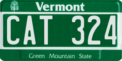 VT license plate CAT324