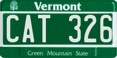 VT license plate CAT326
