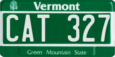 VT license plate CAT327