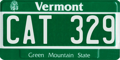 VT license plate CAT329