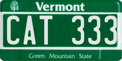 VT license plate CAT333