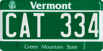 VT license plate CAT334