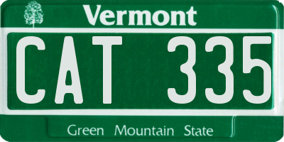 VT license plate CAT335