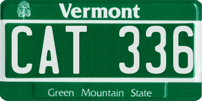 VT license plate CAT336