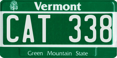 VT license plate CAT338
