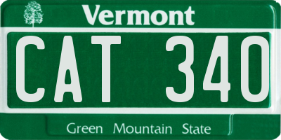 VT license plate CAT340