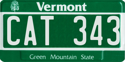 VT license plate CAT343