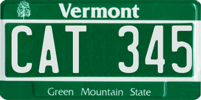 VT license plate CAT345