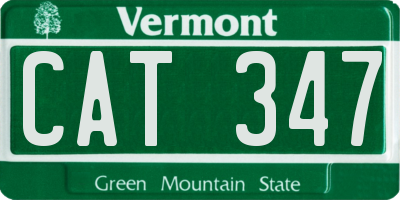 VT license plate CAT347