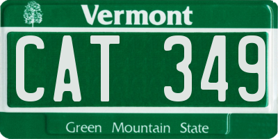 VT license plate CAT349