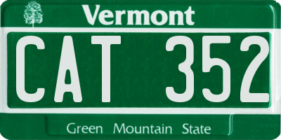 VT license plate CAT352